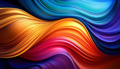 Naklejka premium Abstract Colorful Wave Design Vibrant Hues And Smooth Curves