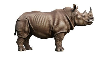 Isolated Rhinoceros walking standing wildlife animal endangered strong powerful nature