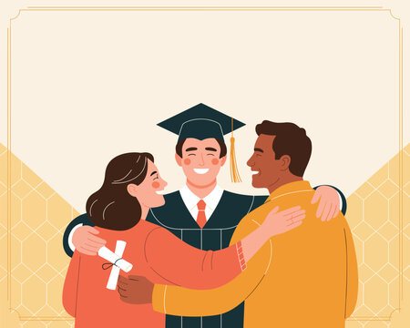 Proud Graduate with Family Celebrating Success and Future Opportunities