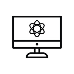 Quantum computing technology icon representing future digital innovation and advanced scientific research vector