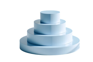 A light blue tiered geometric shape, isolated on transparent background