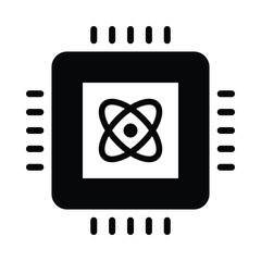 Modern quantum computing chip icon for technology and innovation projects vector