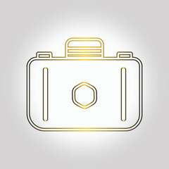 Business Briefcase Line Icon – Minimal Office Bag Vector