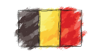 Colorful Belgian National Flag Cartoon Vector Illustration for Designs