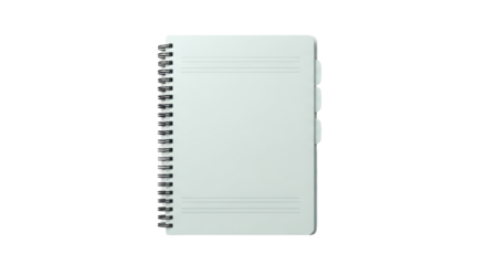 Isolated spiral notebook with dividers for school, work, or home organization, planning