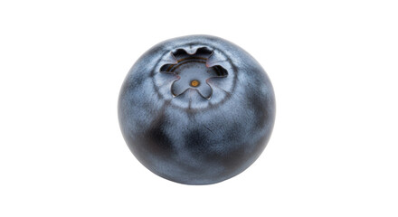Isolated ripe blueberry, a healthy snack food with a waxy bloom on the surface of the skin