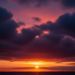 Sunset Sky Over Horizon.