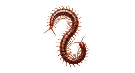 Isolated centipede on plain backdrop, arthropod with multiple legs, invertebrate specimen