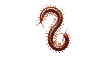 Isolated centipede on plain backdrop, arthropod with multiple legs, invertebrate specimen