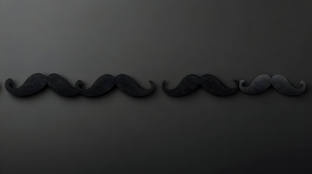 Set of curly stylish beards with mustaches,