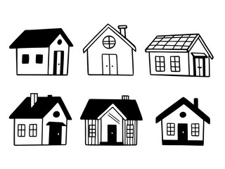 Fototapeta premium Six House vector icon illustration