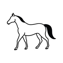 Minimalist black horse silhouette on a clean white background