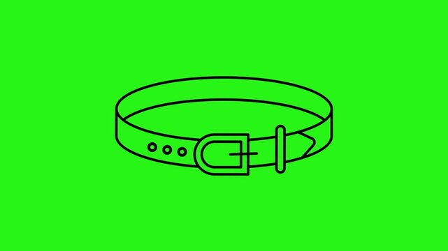 Sport belt line icon animation on green screen background