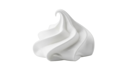 Isolated Swirl of Whipped Cream, Sweet Dessert Topping for Pastries, Cakes, and More