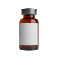 Amber Glass Vial with Blank Label for Pharmaceutical or Medical Use