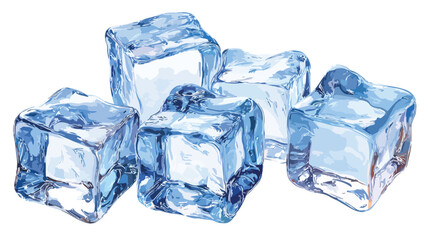 Obraz premium Crystal Clear Ice Cubes in Vector Illustration for Professional Use