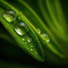 Fototapeta premium Dew Drops on Pine Needle