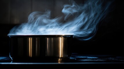 Transparent boiling bubbles in hot water with steam and heat motion.