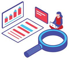 Data Visualization Concept Art Modern Flat Design for Reports