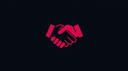 Minimalist handshake gesture logo, vector art, flat background, expressing connection and agreement