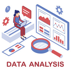 Isometric Business Intelligence Graphic Perfect for Presentations