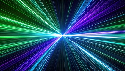 Abstract light trails converge in space, background motion effect for visuals