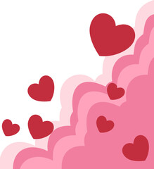 Cute Heart Valentine Cloud Corner Border