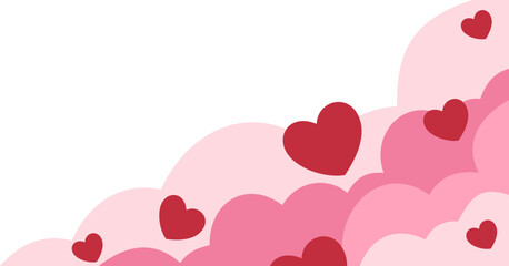 Cute Heart Valentine Cloud Corner Border