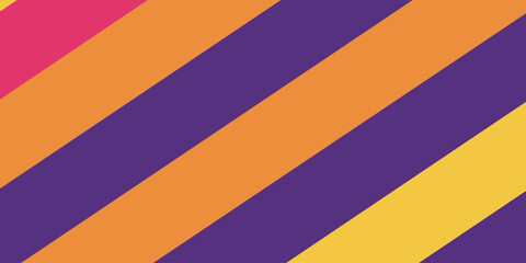 Vibrant diagonal stripe pattern featuring a dynamic interplay of purple, orange, yellow, and pink hues, creating an energetic and modern abstract background ideal for design projects