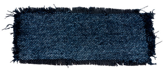 Piece of torn denim on a white background. Denim texture