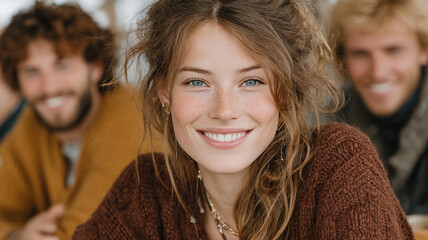 Smiling woman outdoor lifestyle confidence happiness inspiration natural beauty friendship joy