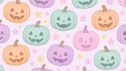 Colorful Halloween pumpkin pattern