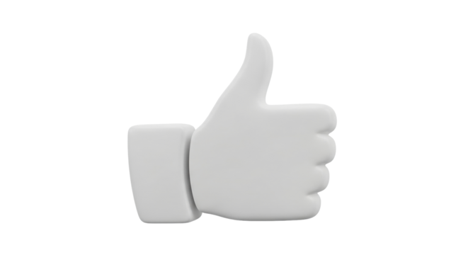 Isolated Thumbs Up Hand Gesture Symbol of Approval Confirmation Feedback Icon