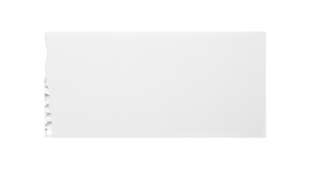 Isolated rectangular piece of paper with torn edges for notes or message writing