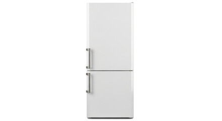 Isolated refrigerator appliance with two doors and metal handles for home and kitchen use