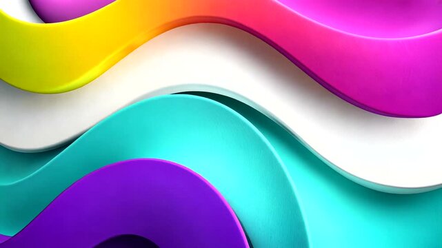Vibrant Abstract Waves of Colorful Curves and Patterns
