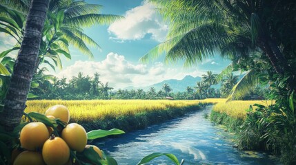 fruit plantation painting