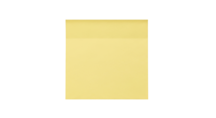Isolated bright yellow reminder note, instant note pad for daily notes, office supply