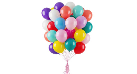 Isolated multi-colored balloons bunch for holiday event, celebration or birthday party © Johanna