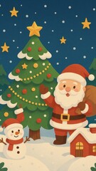 cute christmas animated scene wallpaper