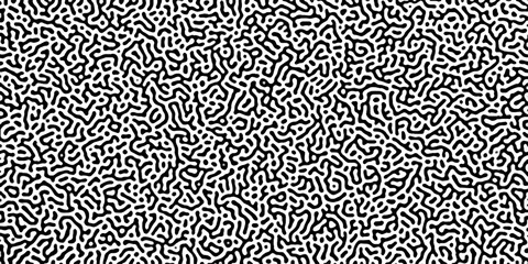 Abstract truing organic wallpaper Turing reaction diffusion monochrome seamless pattern .Monochrome Turing reaction background .Natural seamless line pattern. Linear design with biological shapes
