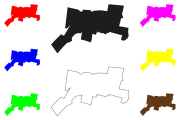 Chicoloapan de Juarez city (United Mexican States, Mexico, Mexico State) map vector illustration, scribble sketch Chicoloapan de Juárez map