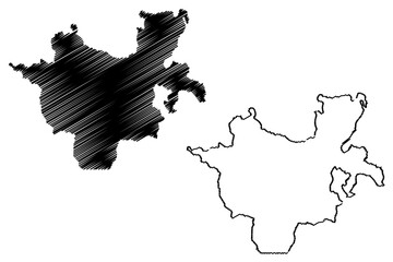 Southern Nations, Nationalities, and Peoples' Region (Federal Democratic Republic of Ethiopia, Horn of Africa, Regions and chartered cities of Ethiopia) map vector illustration, scribble sketch SNNPR 