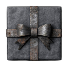 Black Gift Box with Metal Bow