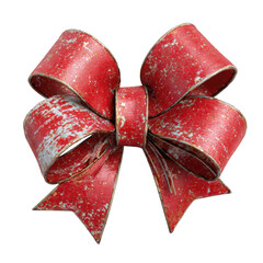 Distressed Red Decorative Bow