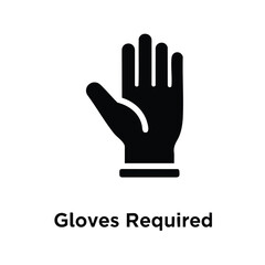 Obraz premium Close-up of a single black glove with a white cuff on a plain , emphasizing safety and protection in work or medical environments