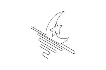 Minimalist star icon continuous one line art simple outline vector isolated illustration
