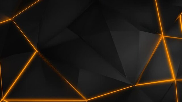 Abstract geometric background with glowing orange lines on a dark surface