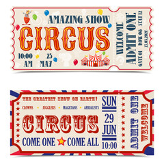 Retro Circus Event Ticket Template