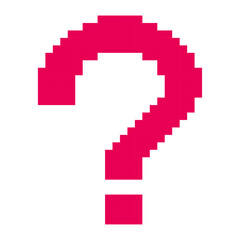 赤色のクエスチョンマークのドット絵 | ピクセルアート | 疑問・質問アイコン